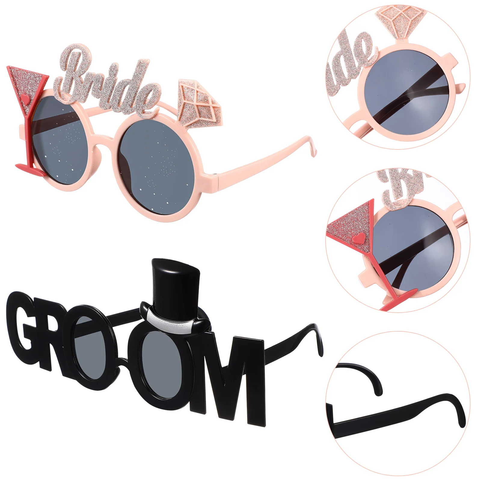 Props Bride Groom Glasses Fall Decor for Kitchen Adults Naughty Party Supplies Bachelor Eyewear Decorations