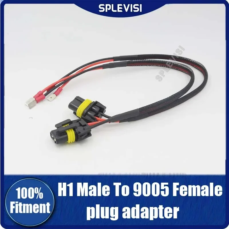 

2Pcs Conversion Wire H1 to 9006 9005 H10 Harness Socket Headlight Fog Light Bulb Repair Replace Plug Socket