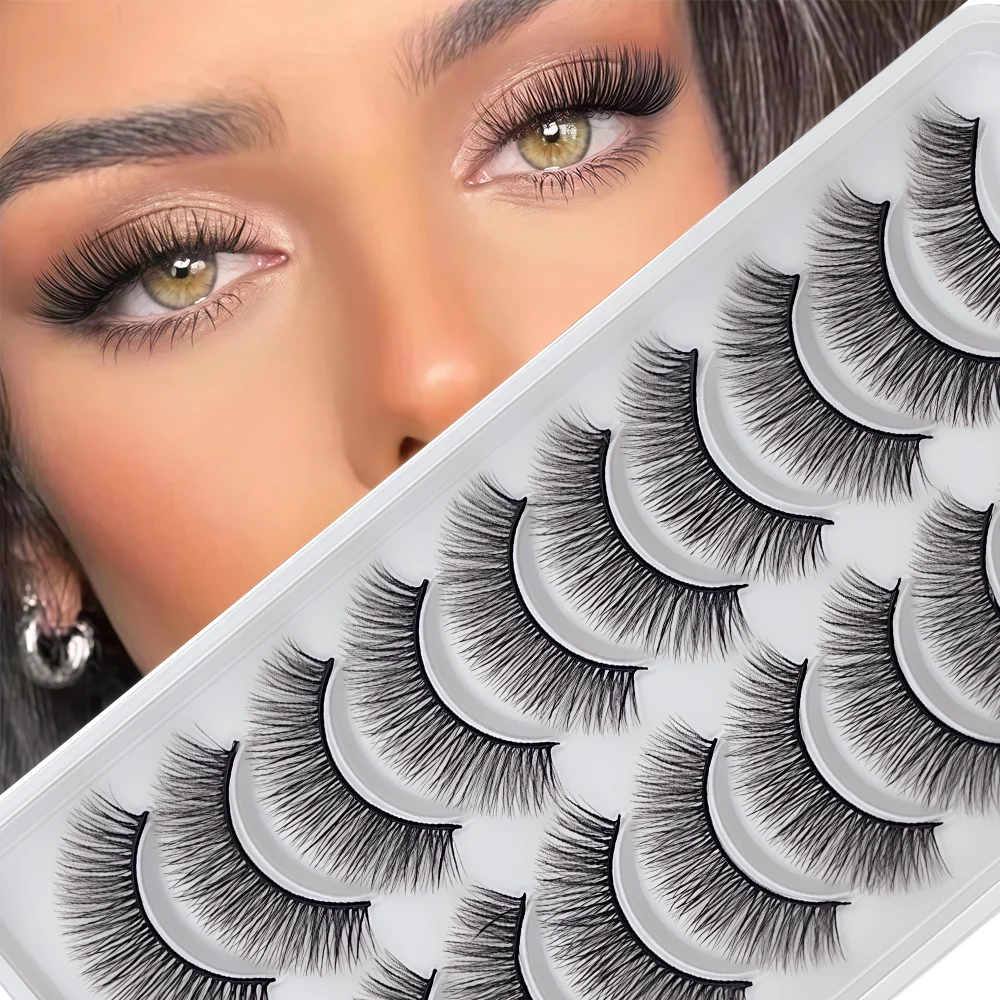 10 Paar 3D-geschichtete falsche Wimpern, geeignet für Partys, Alltag, Bühnen und verschiedene Make-up-Kreationen