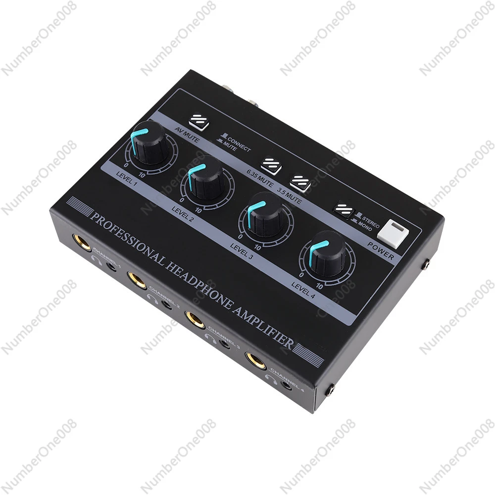 Headphone Amplifier Portable Amplifier 4-way Monitor Mini HiFi Headphone Amplifier