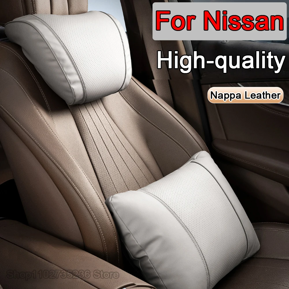 NEW Car Headrest Soft Leather Car Neck Pillow Travel Rest Pillows For Nissan X-TRAIL Altima Murano Bluebird Sylphy Qashqai