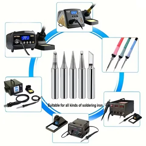 5 lödkolvar med 900M lödkolvshuvud, elektriska lödkolvshuvuden i varma, bara koppar 8 best sales lödkolvspets - №1