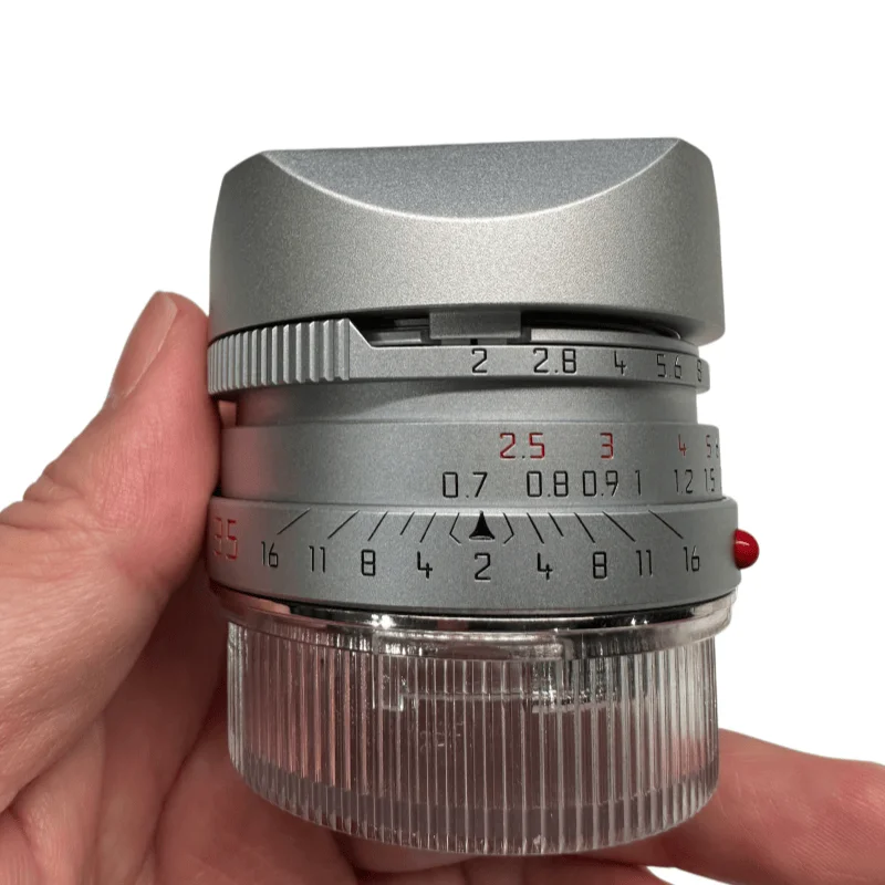 Quadratische Gegenlichtblende aus Metall für MANDLER 35mm F2 7- ELEMENT E39 Objektiv – Leica M-Mount – Detail 3