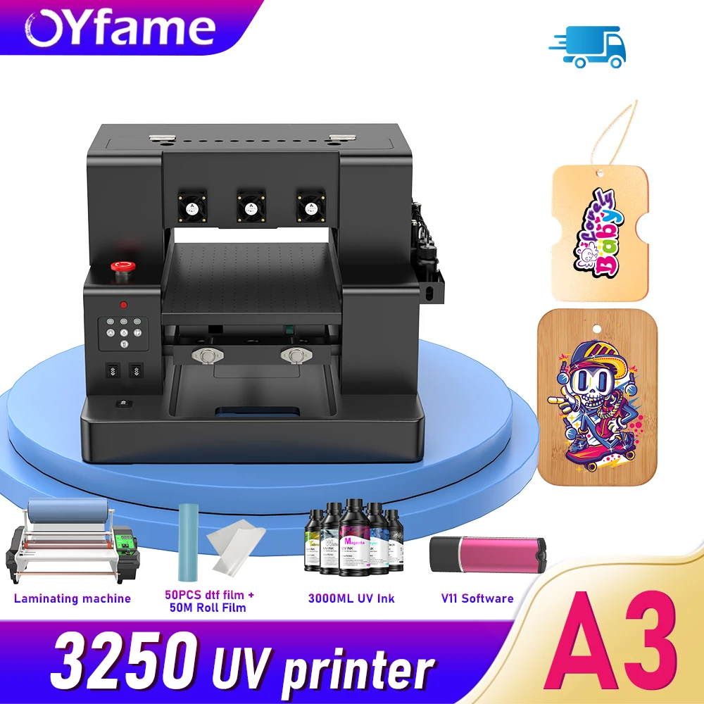 OYfame A3 UV Printer For Epson L805 UV DTF Printing Machine For Phone case UV DTF Stickers Printer A3 UV DTF Flatbed Printer