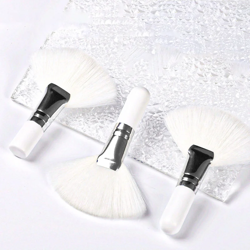 3pcs Mini Fan Makeup Brushes Facial Powder Foundation Blusher Concealer Brush Cosmetic Tools Synthetic Fiber Fan Brushes