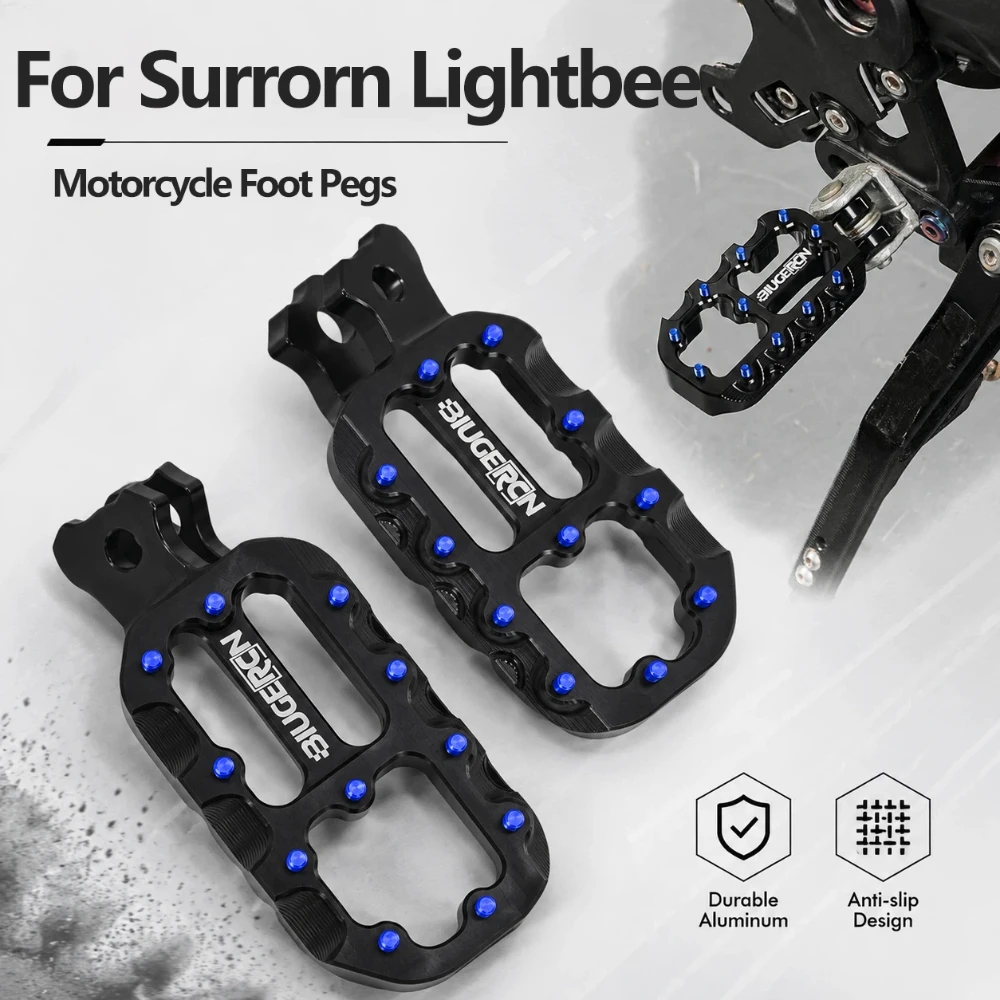 Motorcycle Foot Pegs Set Pedal For Surron Lightbee Segway X260/ X160 Electric Pit Dirt Bike Part Anti-slip Replacement Off-road
