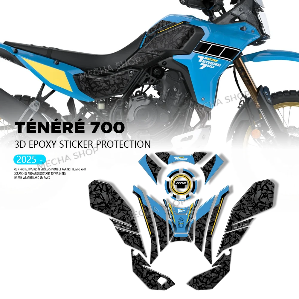 

For Tenere700 Ténéré 700 T700 XTZ 700 2025 Motorcycle Accessories Tank Pad 3D Epoxy Resin Sticker Protection Kit Protection