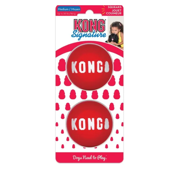 KONG Signature Balls Dog Toy, 2-pack