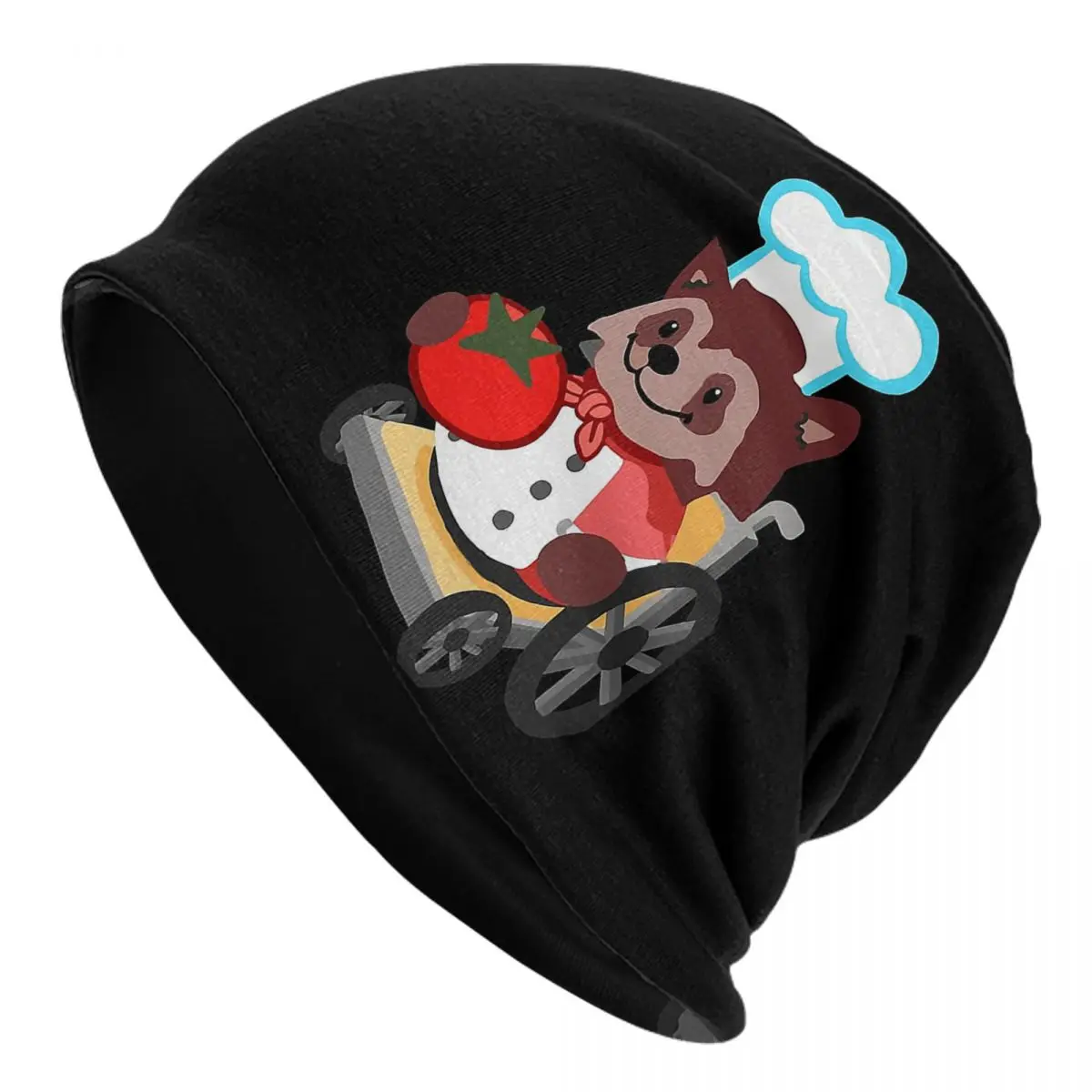 Cute Overcooked Wheelchair Raccoon Chef Gift Warm Knitted Cap Hip Hop Bonnet Hat Autumn Winter Beanies Hats for Unisex Adult