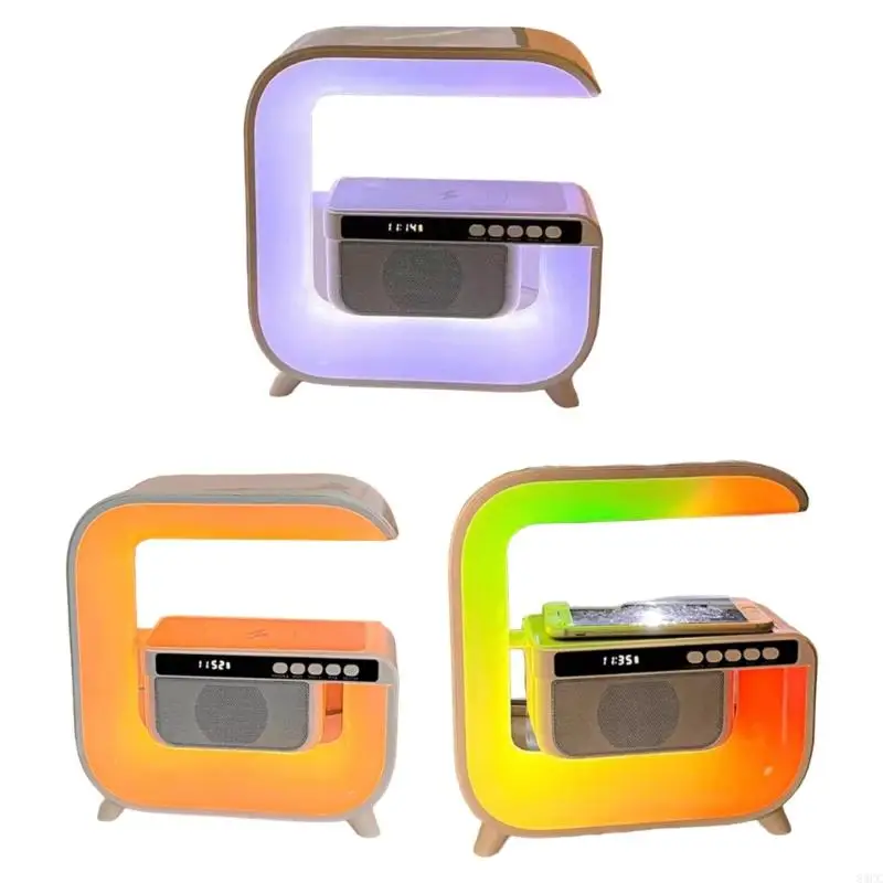 مصباح غرفة نوم 83cc وشحن لاسلكي لشاحن الهاتف BT5.2 اتصال سريع