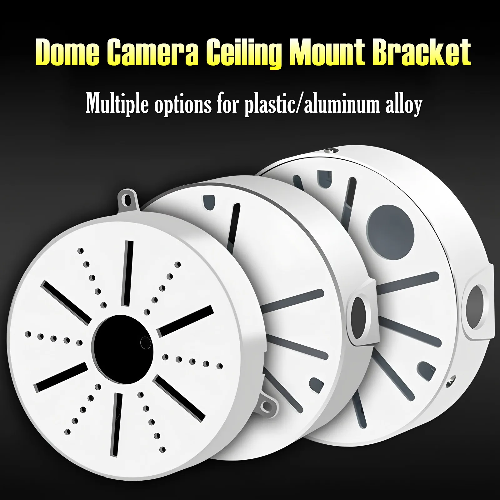 Security CCTV Camera Ceiling Mount Bracket Junction Box Cable Deep Base Camera Mount Bracket Round Bracket For Dome Cameras