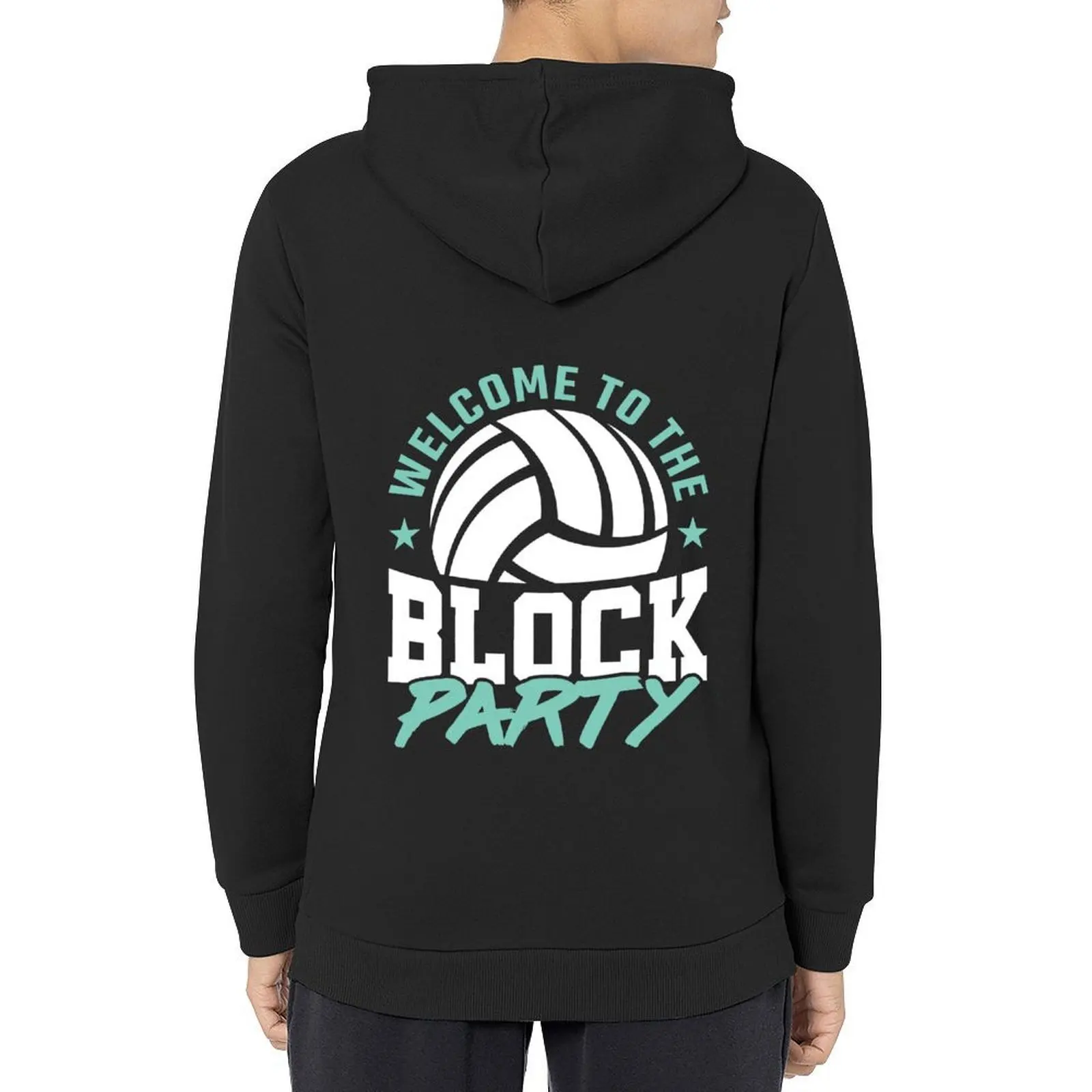 

Welcome to the Block Party Volleyball Middle Hoodie fashion men male clothes winter clothes mens hoodie