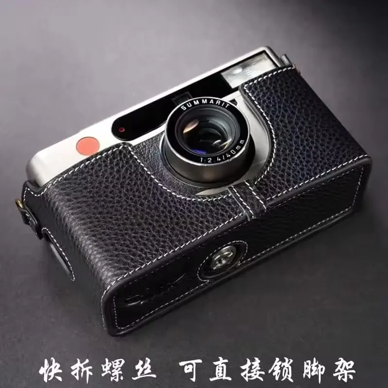 Handmade Genuine Leather Camera Half Case Cover Camera Bodysuit for Leica mini lux 40 mm minilux zoom