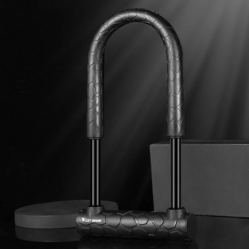 WEST BIKING Anti-Theft Bike Lock Steel MTB Road Security Bicycle U Lock With Cable 2 Keys Motorcycle Scooter Cycling Accessories