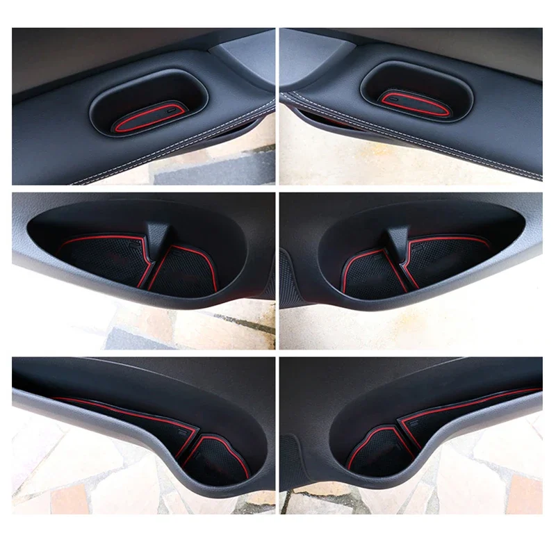 Anti-Slip Dust Gate Mat Cup Groove Pads for Toyota Alphard AH10 2002 2003 2004 2005 2006 2007 2008 Slot Hole Pad Car Accessories