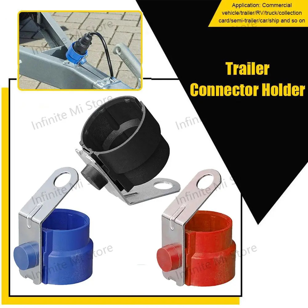 Round Parking Cover Trailer Plug Holder ABS Accessory Bracket Fixed Trailer Connector For 7 /13 Pin Trailer Plugs