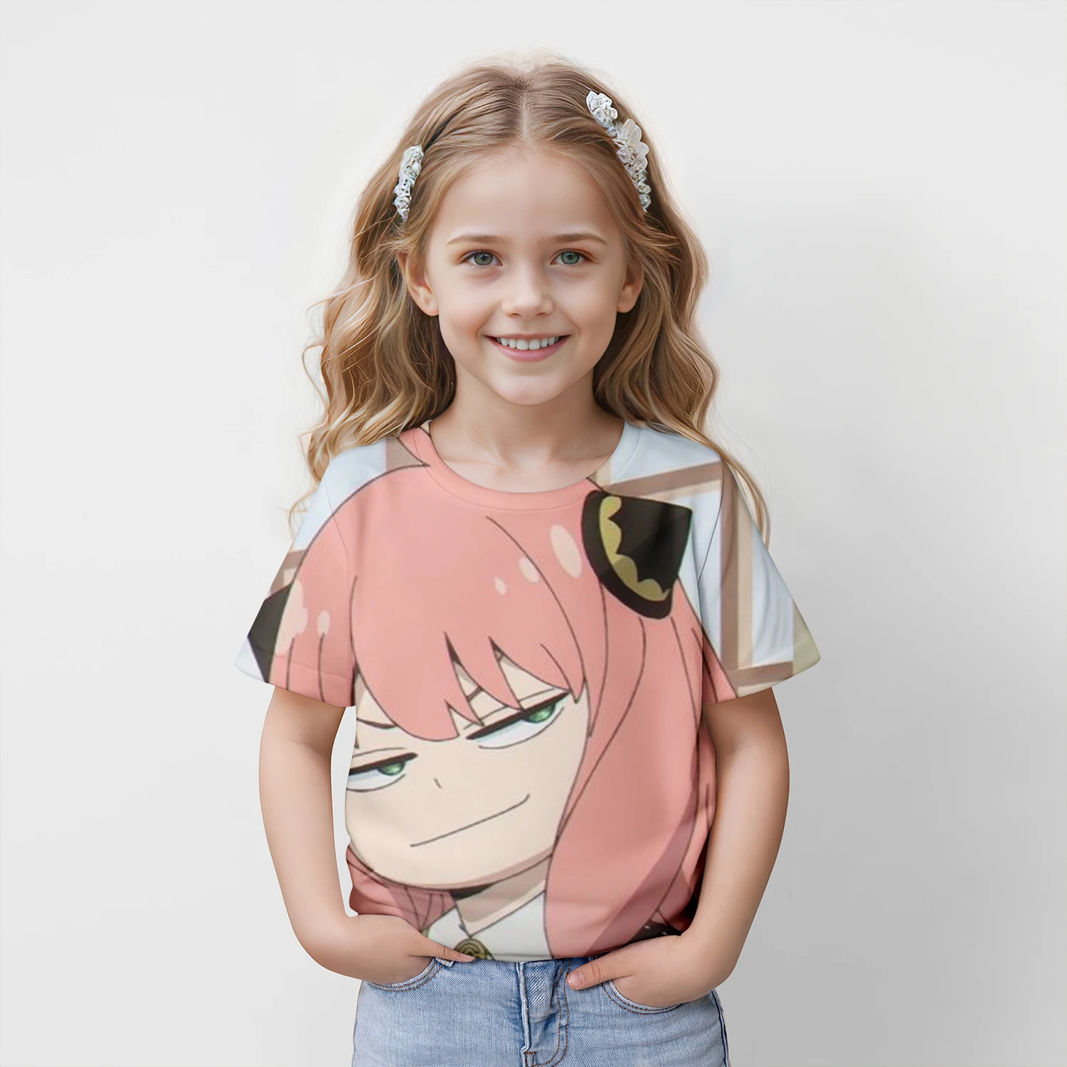 Kids Anime Japanese Spy X Family Anya Forger Graphic Print T Shirt Streetwear Men Women Fashion Short Sleeve 100-5XL T Shirt