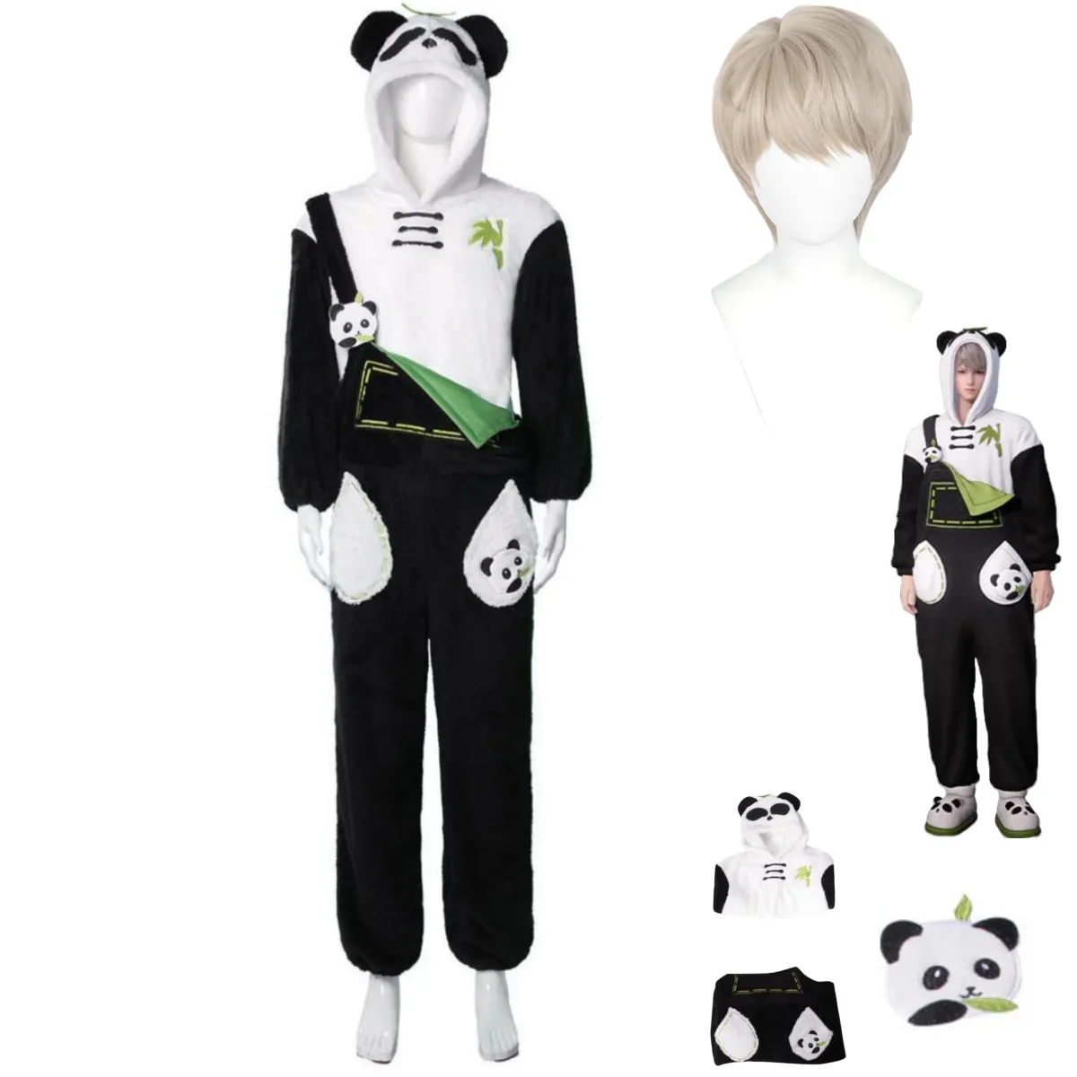 Game Love and Deepspace Xavier Rafayel Zayne Sylus Cosplay Costume Plush Pajamas Panda Uniform Wig Man Woman Kawaii Party Suit