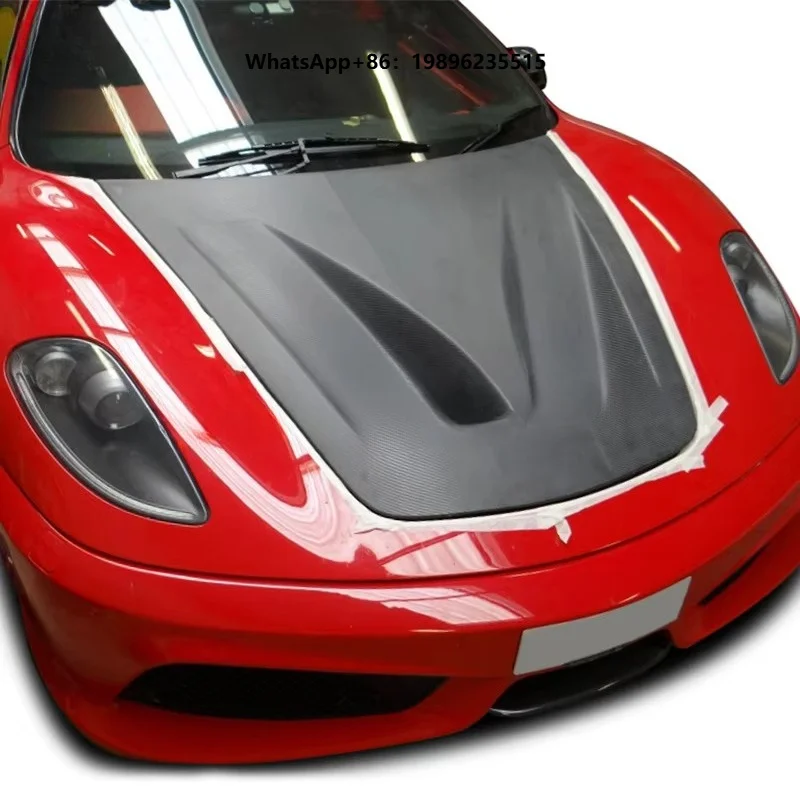 P1 Style Carbon Fiber Car Front Engine Bonnet Hood Cover for F430 Tuning Parts
