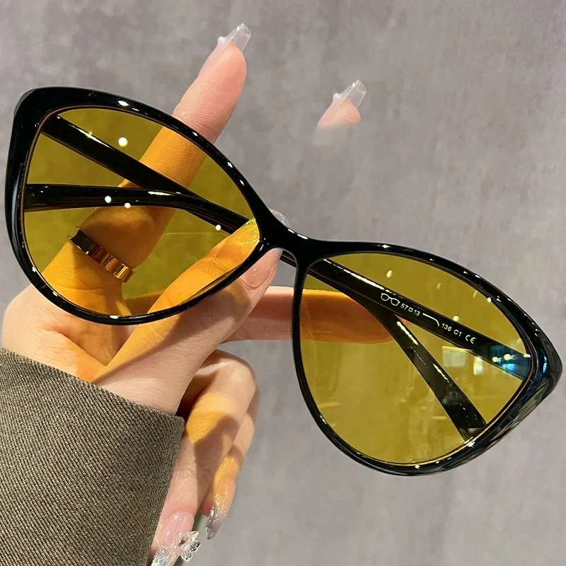 

Fashion Cat Eye Sunglasses Women Brand Designer Vintage Large Frame Sun Glasses Lady Retro Outdoor UV400 Shades Oculos De Sol
