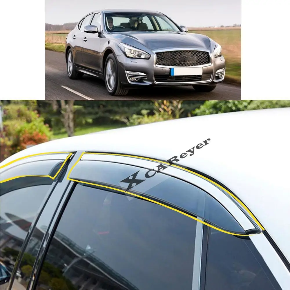 

For INFINITI Q70 M25L 2015 2016 2017 2018 2019 2020 2021 Car Sticker Plastic Window Glass Wind Visor Rain/Sun Guard Vent