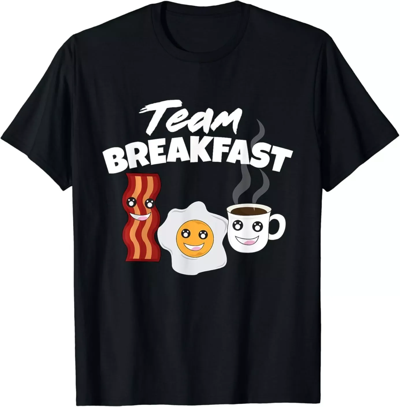 Team Breakfast Funny Coffee Eggs Lover Tee T-Shirt Size S-5XL