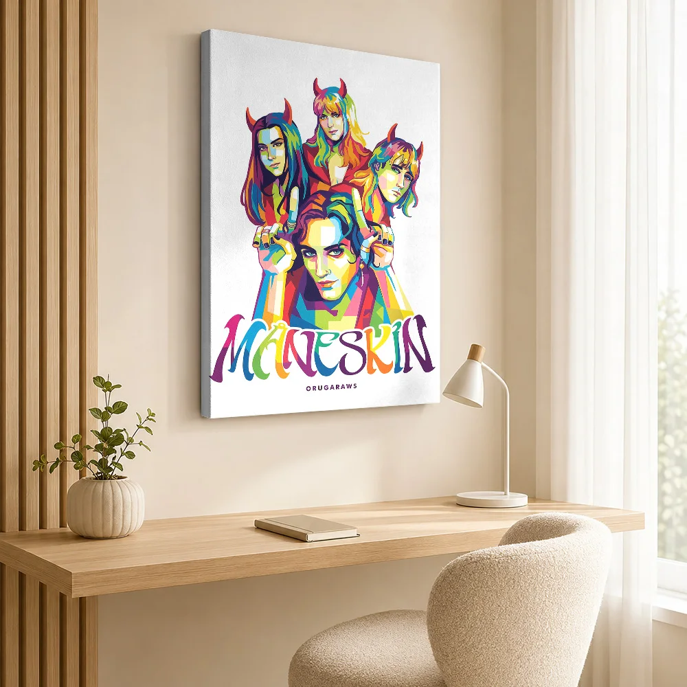 Karina Colorful Pop Art Portrait of a Woman Canvas Painting Poster Customized Photo Modern Aesthetic Wall Art for Office Decor