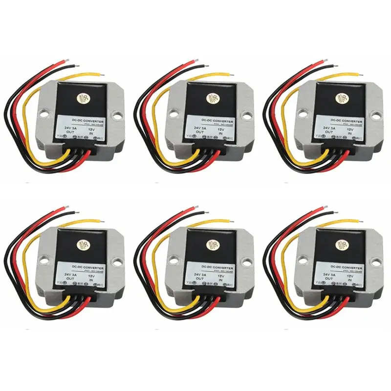 

AT02-6X DC-DC 12В преобразователь напряжения в 24В 3А 72Вт, автомобильный регулятор мощности