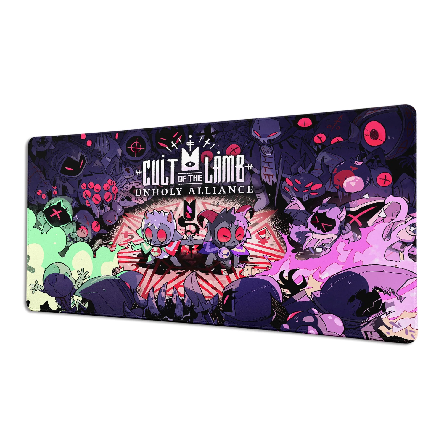 Podkładka na biurko XXL Gaming Anime Cult of the Lamb Duża gumowa podkładka pod mysz Duży rozszerzony dywanik pod klawiaturę do biura Antypoślizgowe akcesoria dla graczy — zdjęcie produktu 7