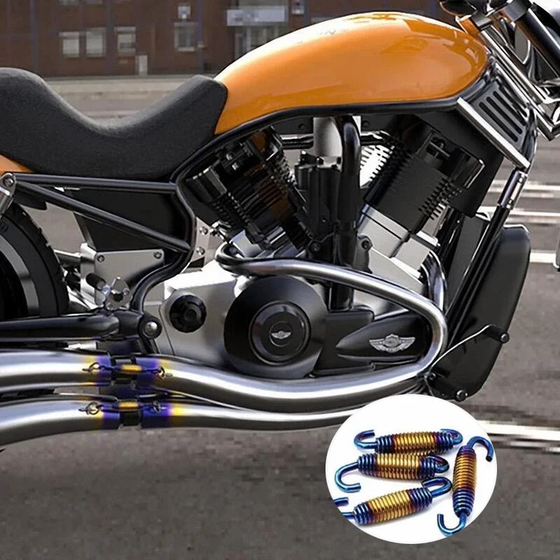 1pc 43/55/68mm Motorcycle Exhaust Pipe Spring Hook Bilateral Fixed Spring Muffler Stainless Steel Material Practical Spare Parts