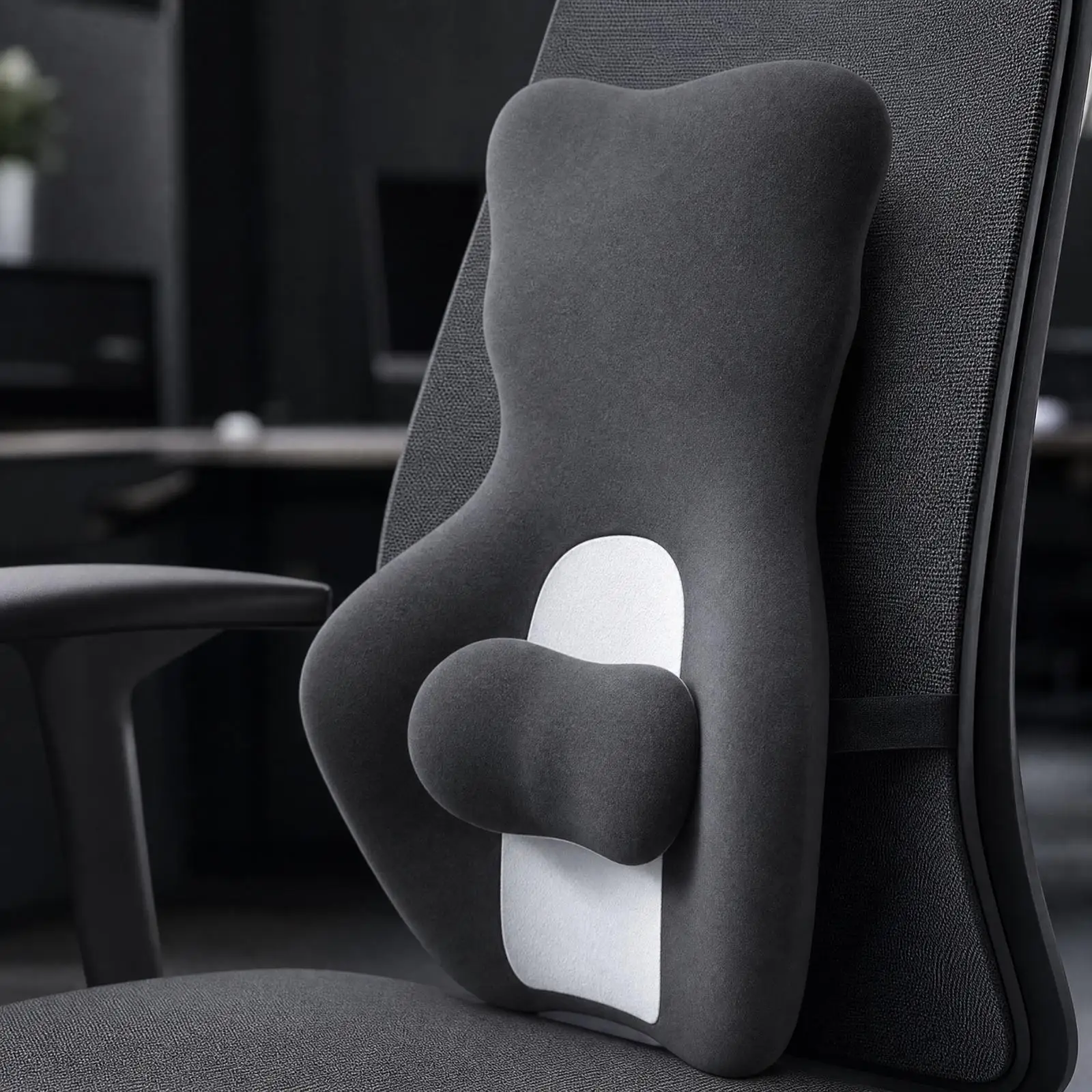 Tall Contoured Backrest Cushion for Bed Reading Relaxing with Movable Neck Support Pillow Ergonomic Design