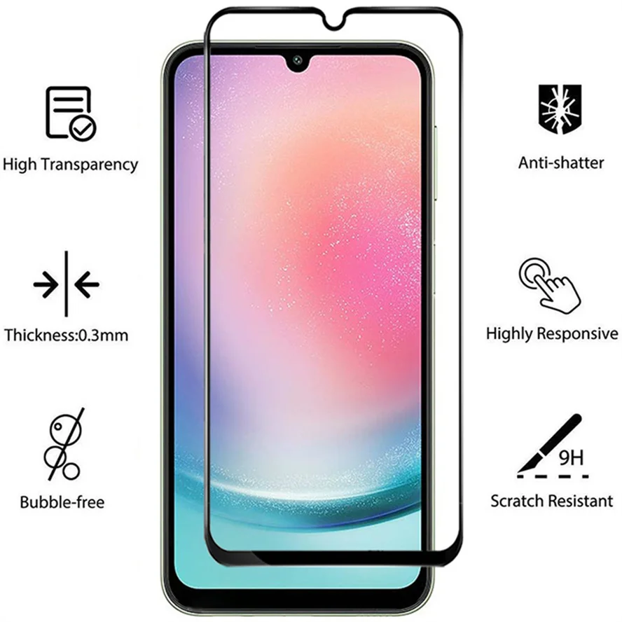 1~4 Pcs, Protective Glass for Samsung A24 A23 A22 Glass Samsung A22 5G Screen Protector A22s 5G Protective Film A22 5G Samsung Galaxy A23 Tempered Glass Film A24 4G Glass