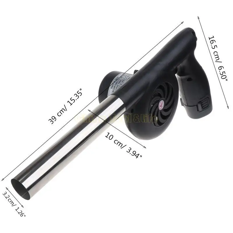 57QF Electric BBQ Fan Air Blower DC12.6V ตั้งแคมป์เตาทำอาหาร Bellows +2x แบตเตอรี่