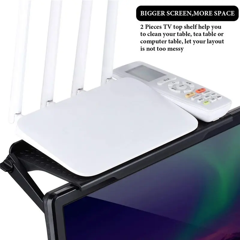A10I Wifi Router Shelf TV Top Adjustable Router Storage Rack Bracket Computer Player Stand Organizer Holder Storage Rack, S