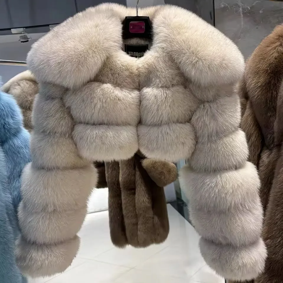 ZADORIN Chic Turn Down Collar Cropped Faux Fur Coat Woman Luxury Designer Faux Fur Jackets for Woman Winter Y2K Clothes Fur Top