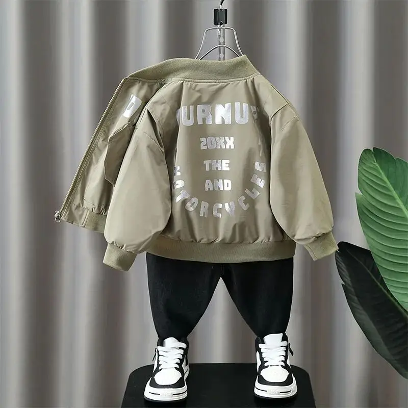 Spring and Autumn Kids Boys Coat 2023 New Children's Fashion Jacket Handsome Boys' Baseball Coat