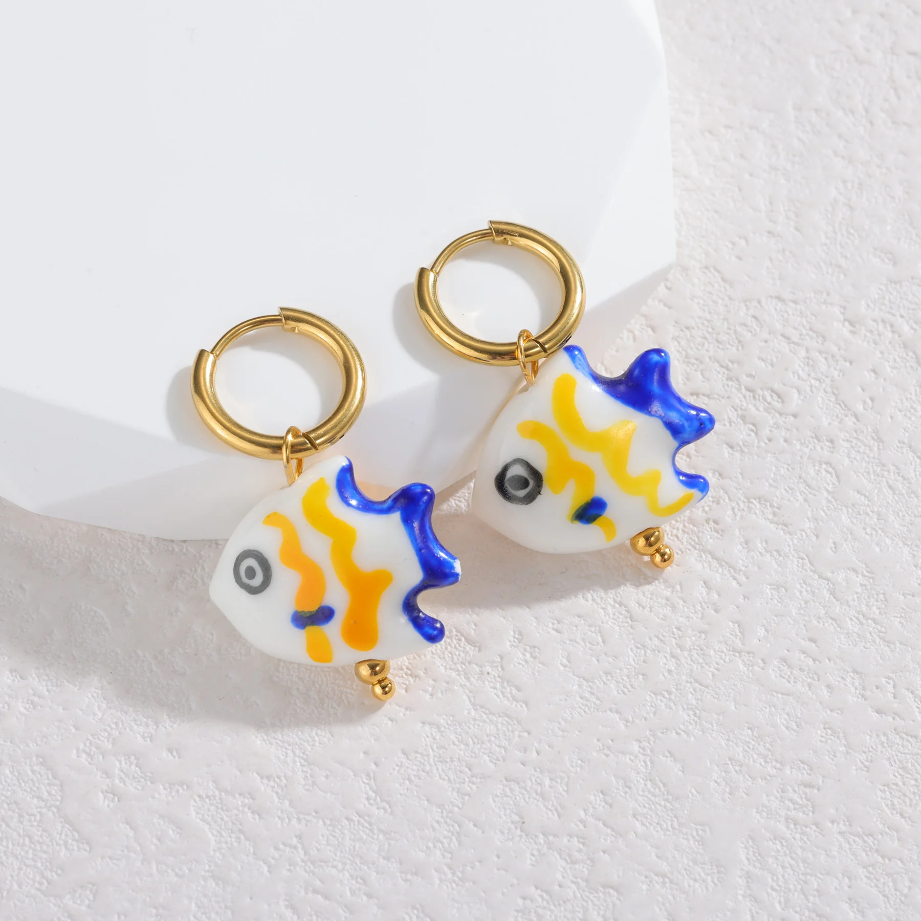 اليدوية حبل مضفر السيراميك الأسماك سحر أقراط سوار قلادة للنساء الصيف المحيط اكسسوارات طقم مجوهرات هدايا