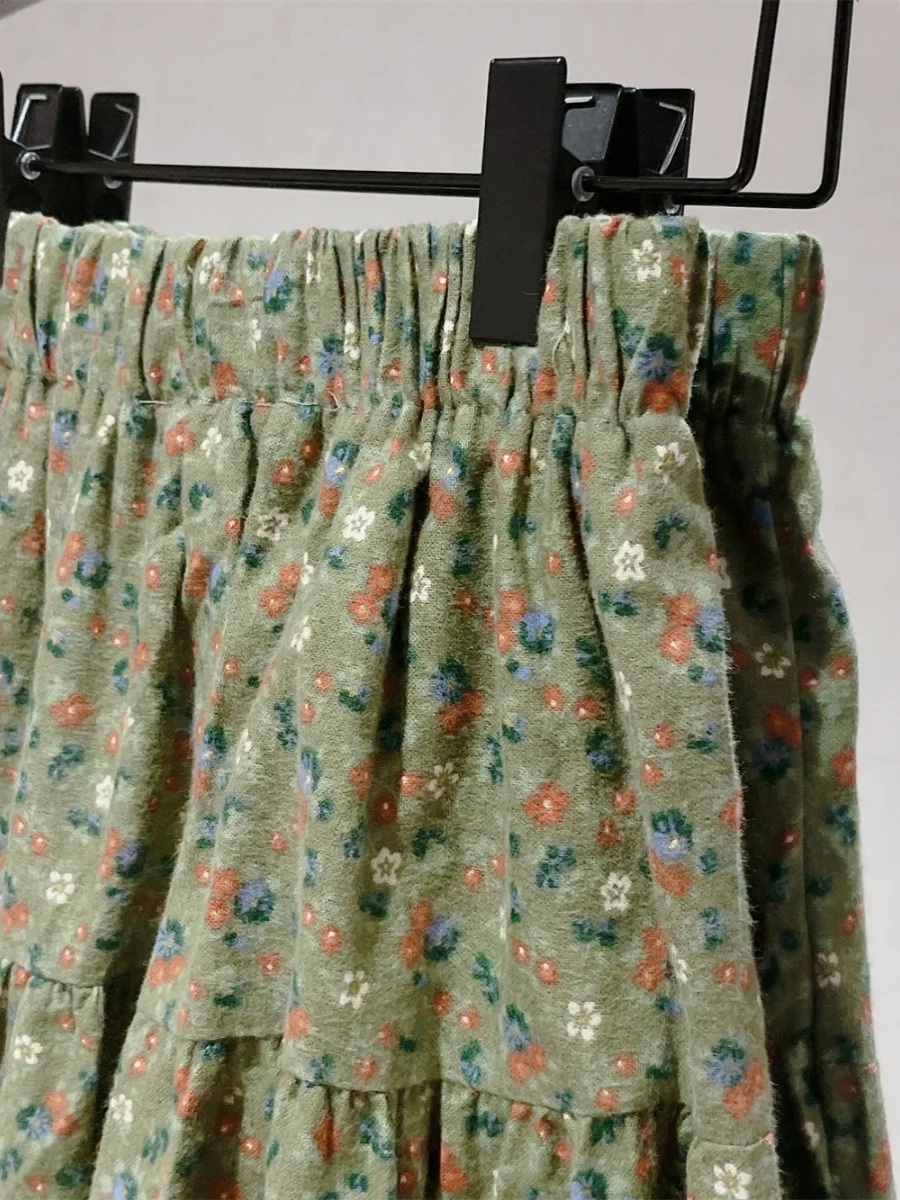 

High Waist Elastic Waist Floral Print f Skirt Lengthening Legs Effect een Yellow Color Blo Casual Sle Women's Skirt