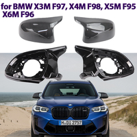 4pcs Carbon Fiber Style Black Rearview Side Mirror cover Caps for BMW X3M F97 X4M F98 2019-2024 X5M F95 X6M F96 2020-2024