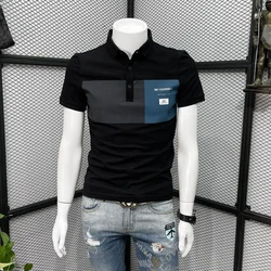 POLO Shirt Men's Splicing New Fashion Trendy Casual Versatile T-shirt Summer Trendy Slim Business Short Sleeves