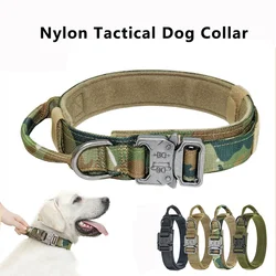 Nylon Tactical Dog Collar with Handle Adjustable and Durable Suitable for Medium Large Dogs Dogs Accessoires  Pet Items