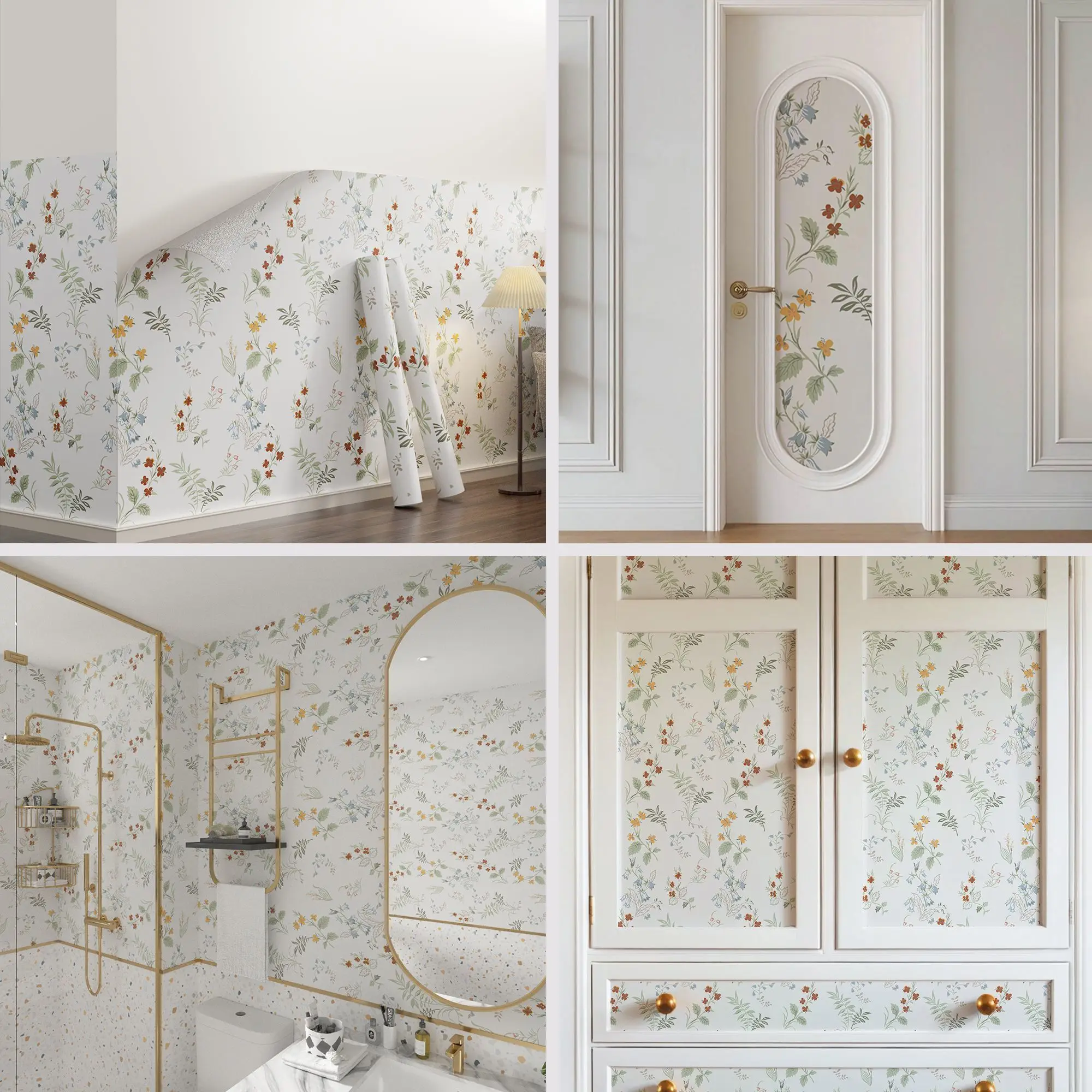 2 Rolls French Swallow Wallpaper, Self Adhesive Waterproof Sticker for Wainscoting, Wall Decor Renovation, Vintage Art Wallpaper