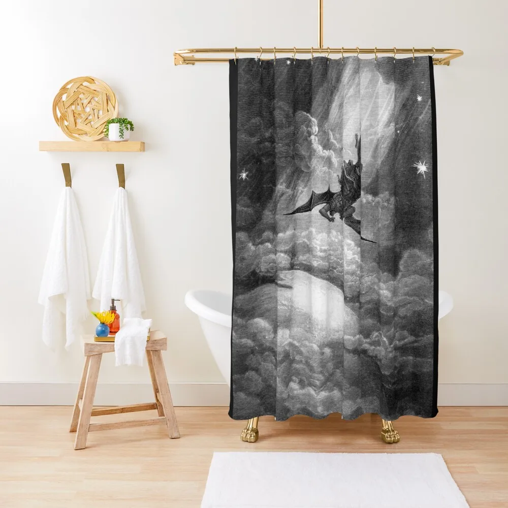 

The Fall of Satan - Gustave Dore Shower Curtain Anime Bathroom Modern Accessory Bathrooms Shower For Bathroom Set Curtain