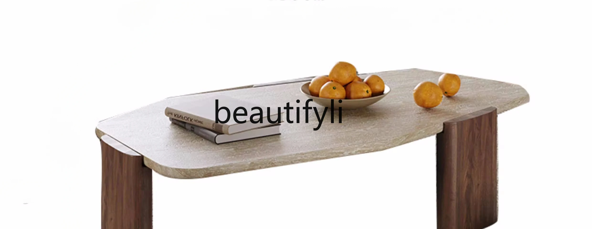 Natural Marble Cave Stone Tea Table Tea Table Living Room Home Small Apartment Minimalist Solid Wood Bed & Breakfast Tea Table