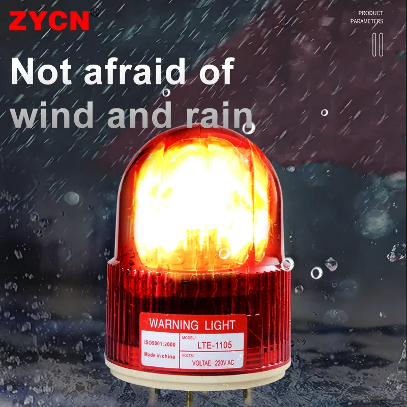 Luz de advertência impermeável para ônibus escolar, engenharia Rotating Indicator, sem som Strobe Alarm Lamp, Rainproof Cover, 10W Color, LTE-1105