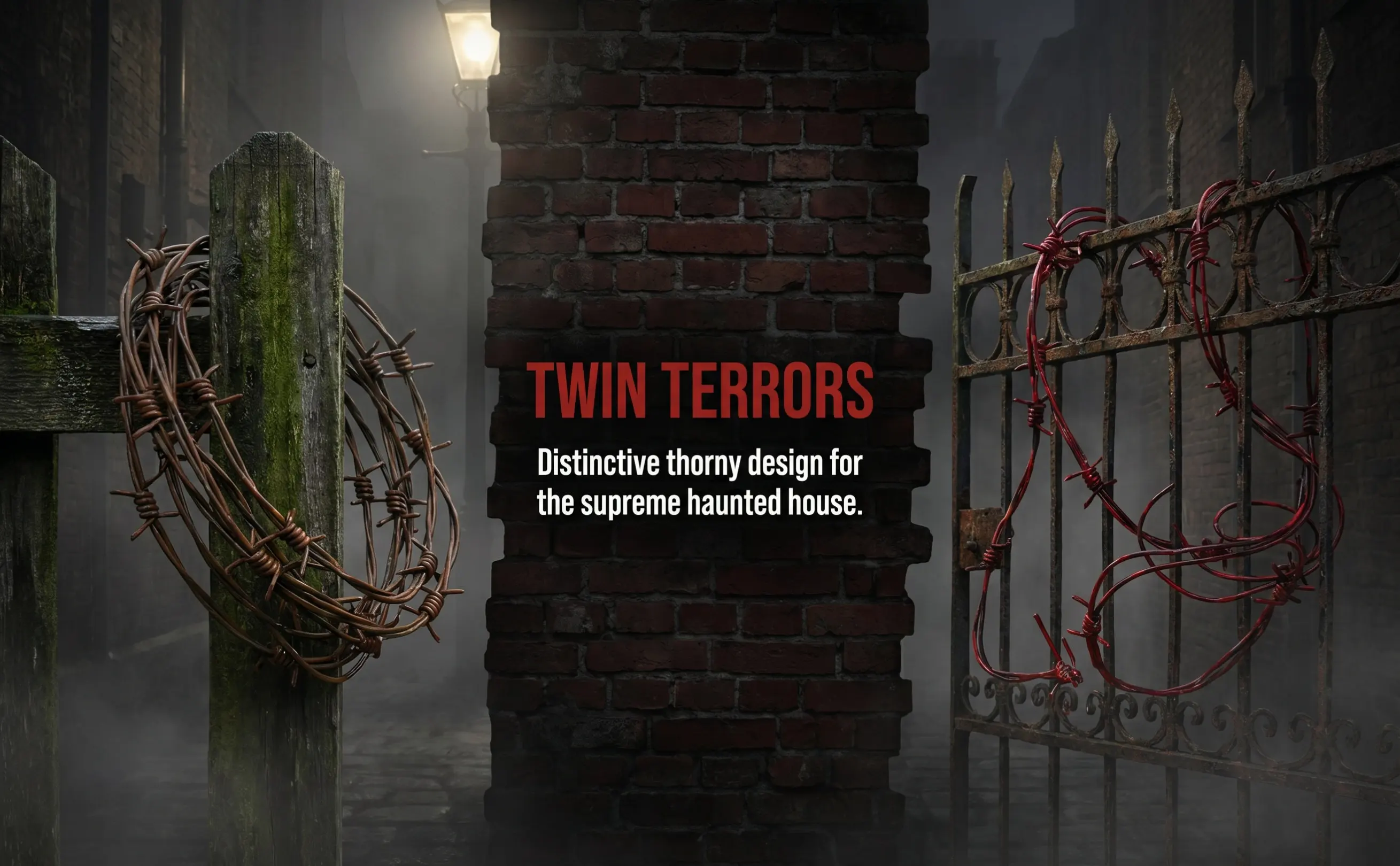 2pcs Simulation Barbed Wire Chain Realistic Fake Rusty Plastic Barbed Wires For Halloween Party Haunted House Western Decor