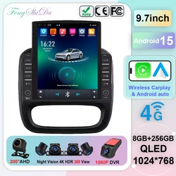 9.7 inch Android For Renault Trafic 3 14-21 For Opel Vivaro B Car Radio Carplay 2 Din Head Unit GPS Navigation Touch Screen