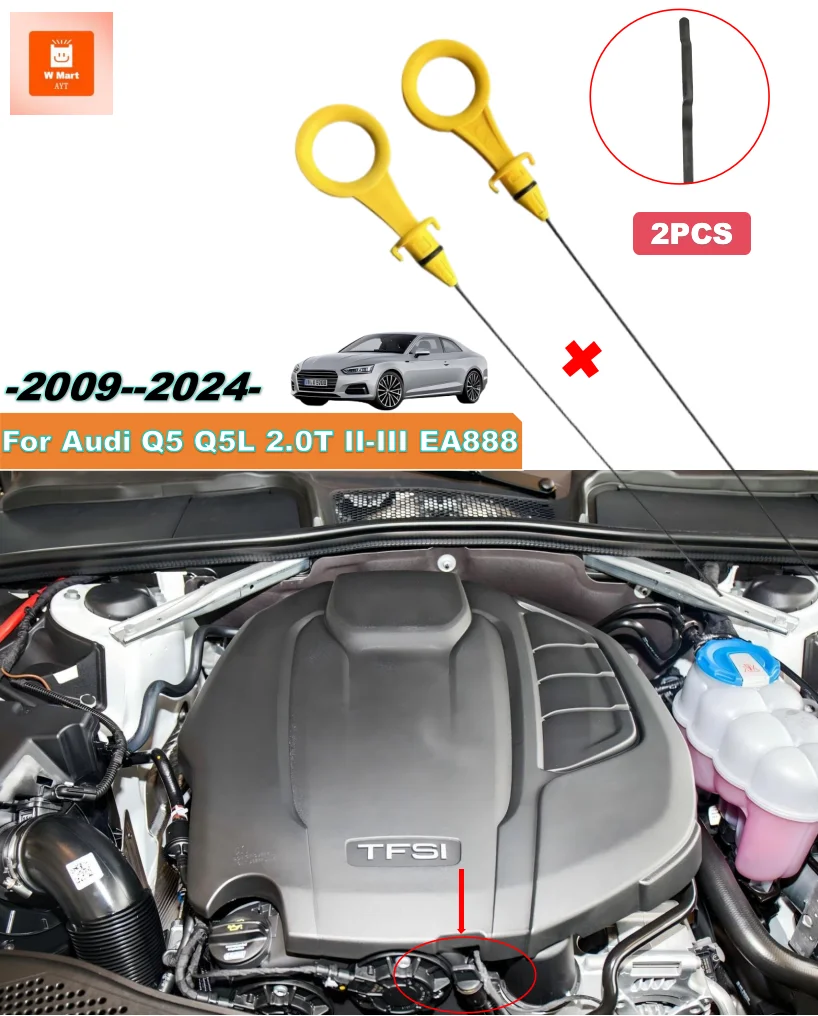 

Oil Level Check For Audi Q5 Q5L 2009-2024 1.8T 2.0T Oil Dipstick Car Accessories Dip Stick Fluid