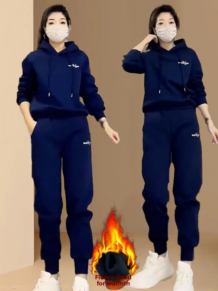 

Thiened Fce Winter Sports Suit Women's Casual Hoodie Pants Two-Piece Set Warm Comfortable Breathable Faionable Commute...