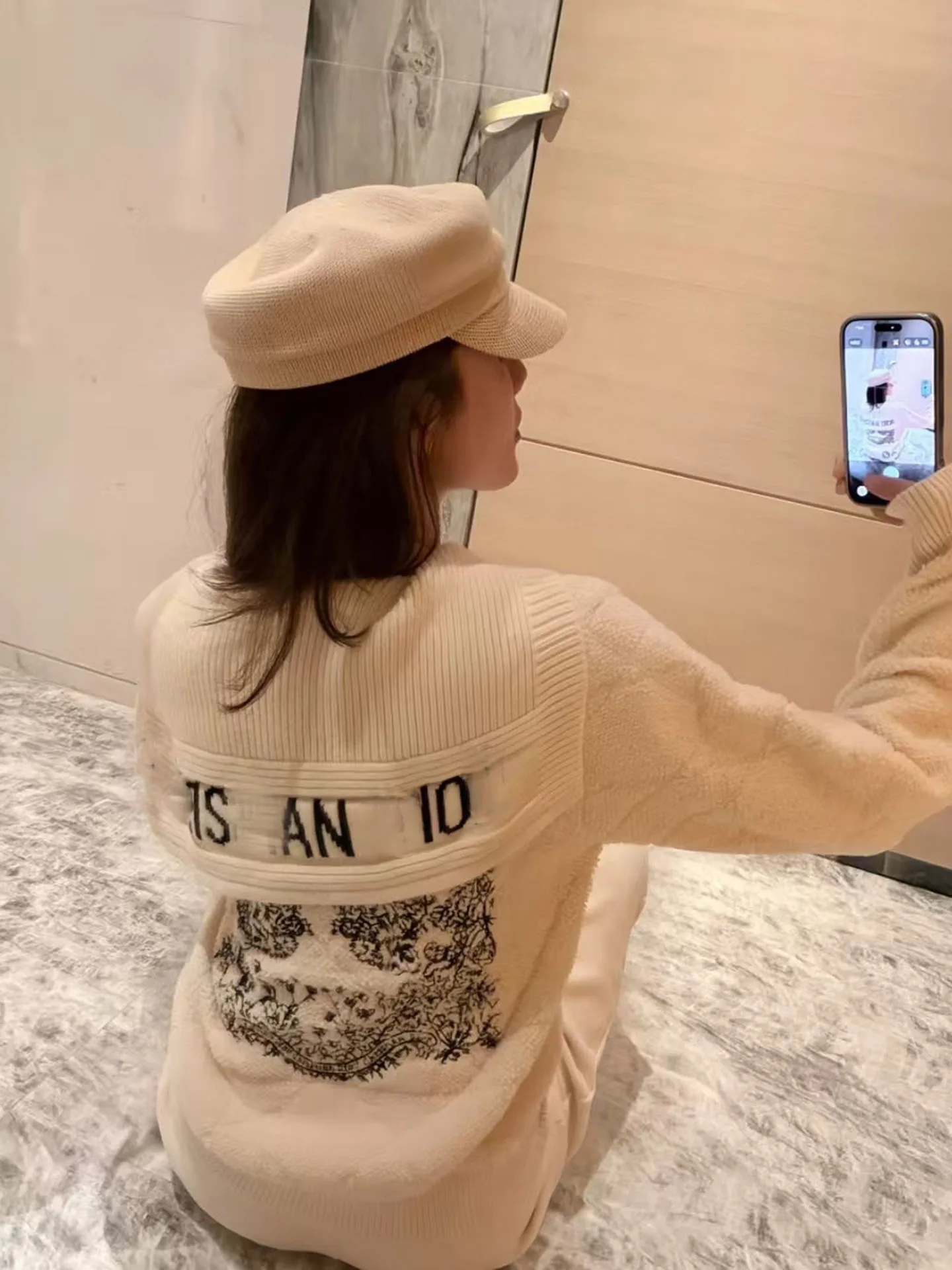 Elegant Embroidery Knitted Open Cardigan Women's Fashionable Autumn Winter Sweater Jacket Soft Long Sleeve Regular Fit